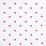 Batiste de coton brodée fraises blanches - Ribes y Casals