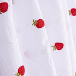 Batiste de coton brodée fraises blanches - Ribes y Casals