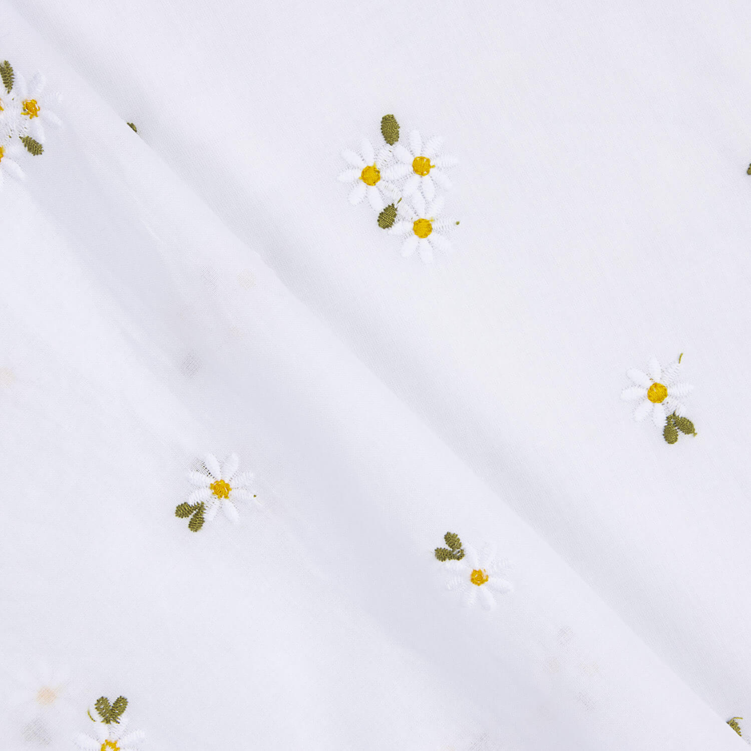 Batiste Coton Brodé Marguerites Blanc - Ribes y Casals