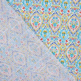 Batiste en coton imprimé gouttes turquoise - Ribes y Casals