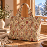 Toile de coton effet lin Ikat oriental taupe - Ribes y Casals