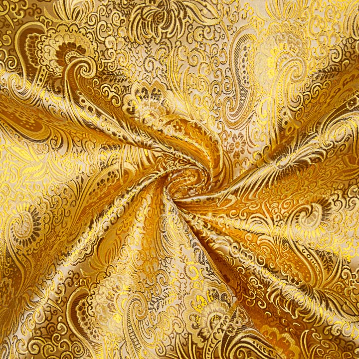Jacquard écru avec Lurex cachemire doré - Ribes y Casals