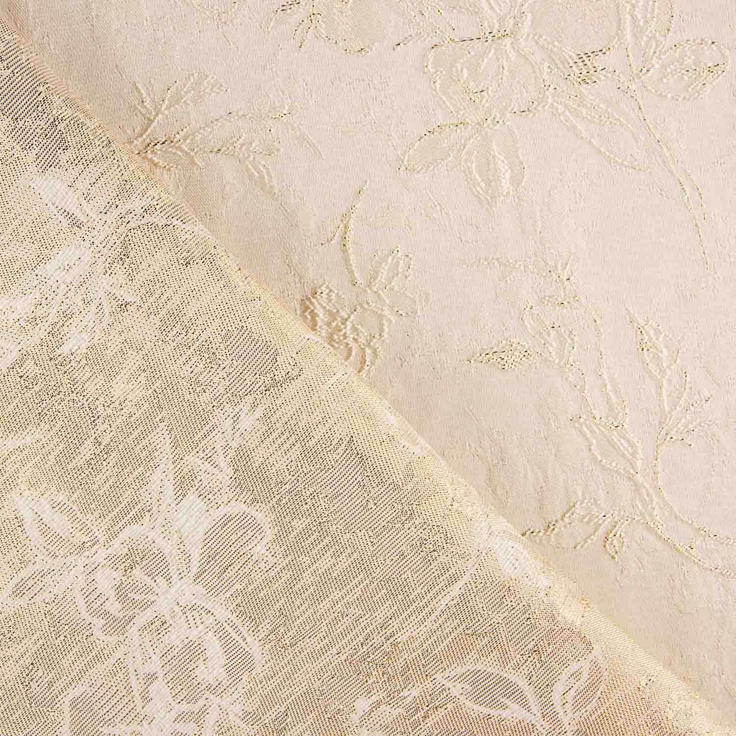 Brocart floral classique ivoire et or - Ribes y Casals