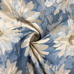 Brocart floral marguerites bleu et or - Ribes y Casals