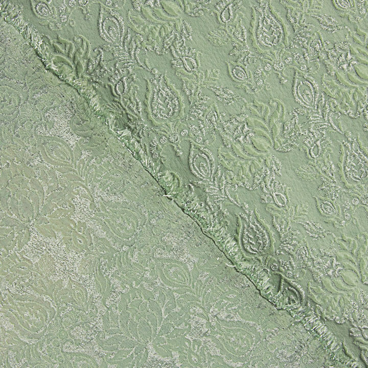 Brocart Jardin Émeraude Vert Sauge Argent - Ribes y Casals