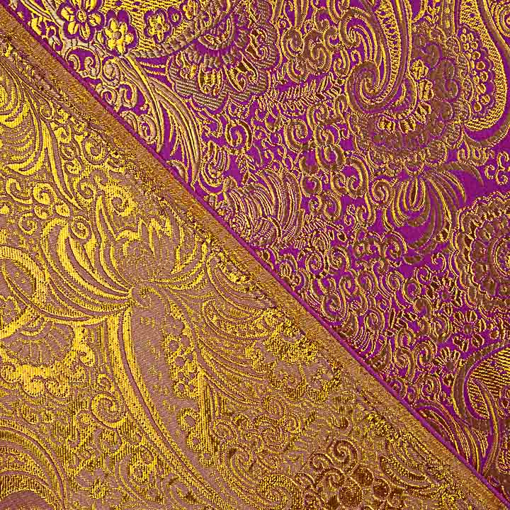Jacquard violet avec Lurex cachemire doré - Ribes y Casals