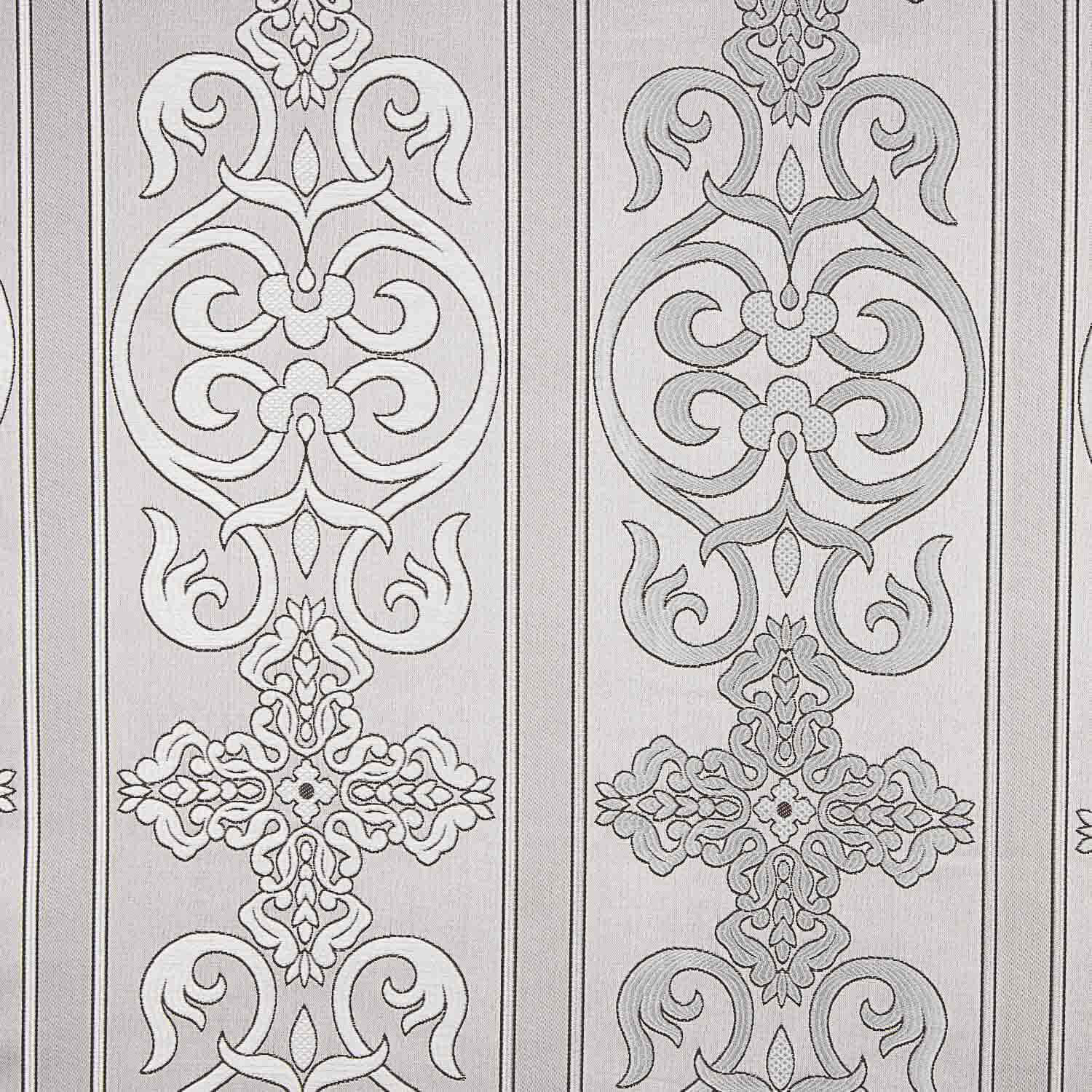 Brocart baroque ornemental gris argenté - Ribes y Casals