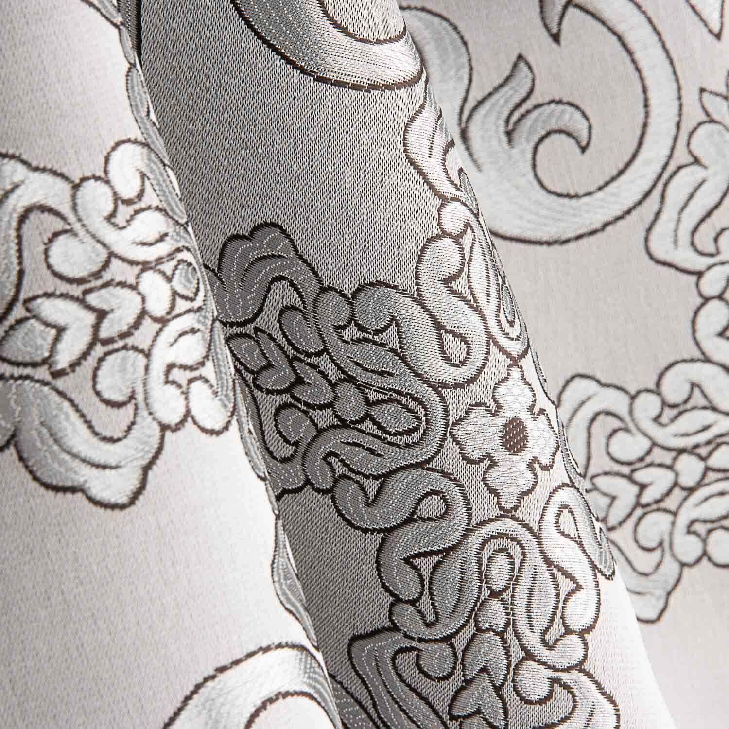 Brocart baroque ornemental gris argenté - Ribes y Casals
