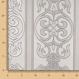 Brocart baroque ornemental gris argenté - Ribes y Casals