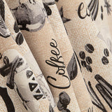 Toile de coton imprimée « Café », cafetières et grains de café - Ribes y Casals