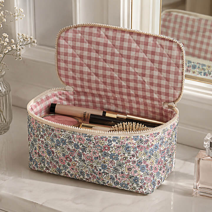 Polaire en popeline Vichy rose et multicolore - Ribes y Casals
