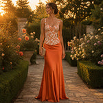 Brocart « Coucher de soleil impérial corail » - Ribes y Casals