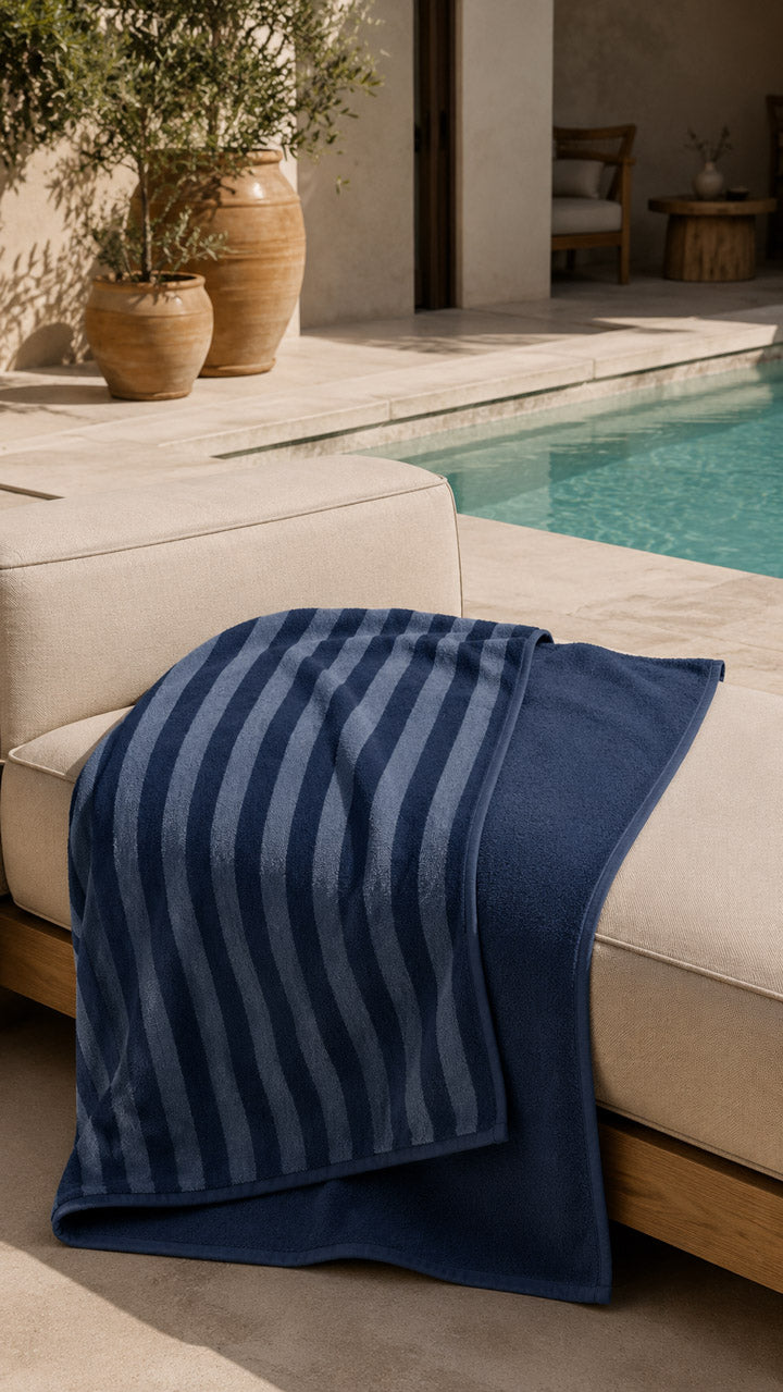Serviette en micro-bambou bleu balte et indigo - Ribes y Casals