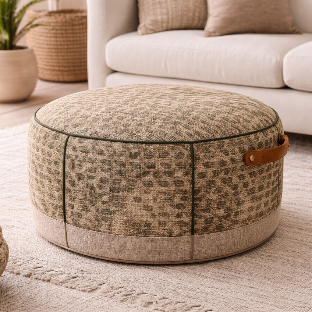 Lin et jute imprimé botanique vert - Ribes y Casals