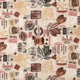 Toile de coton imprimée « Chocolat et cacao vintage » - Ribes y Casals