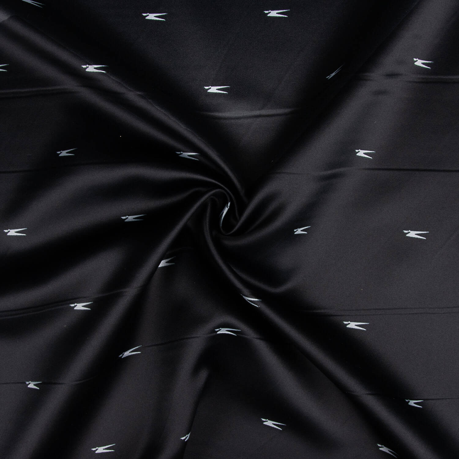 Satin de viscose imprimé minimaliste noir - Ribes y Casals