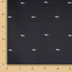 Chutes de satin de viscose imprimé minimaliste noir - Différentes dimensions x largeur de 155 cm - Ribes y Casals