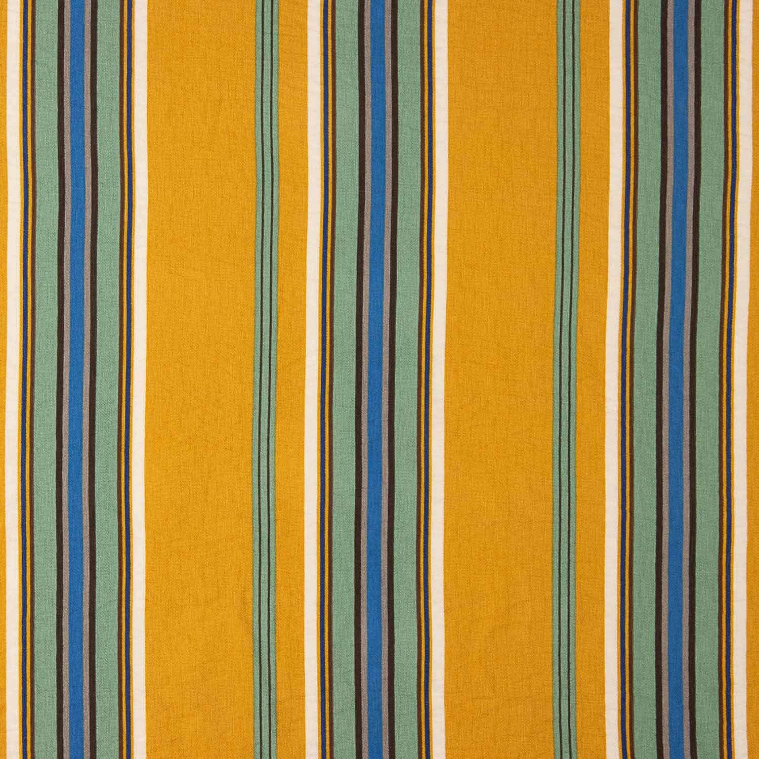 Viscose crêpe avec rayures en moutarde et en bleu - Ribes y Casals