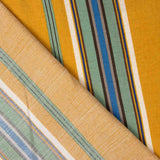 Viscose crêpe avec rayures en moutarde et en bleu - Ribes y Casals
