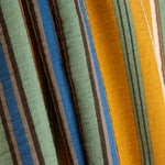 Viscose crêpe avec rayures en moutarde et en bleu - Ribes y Casals