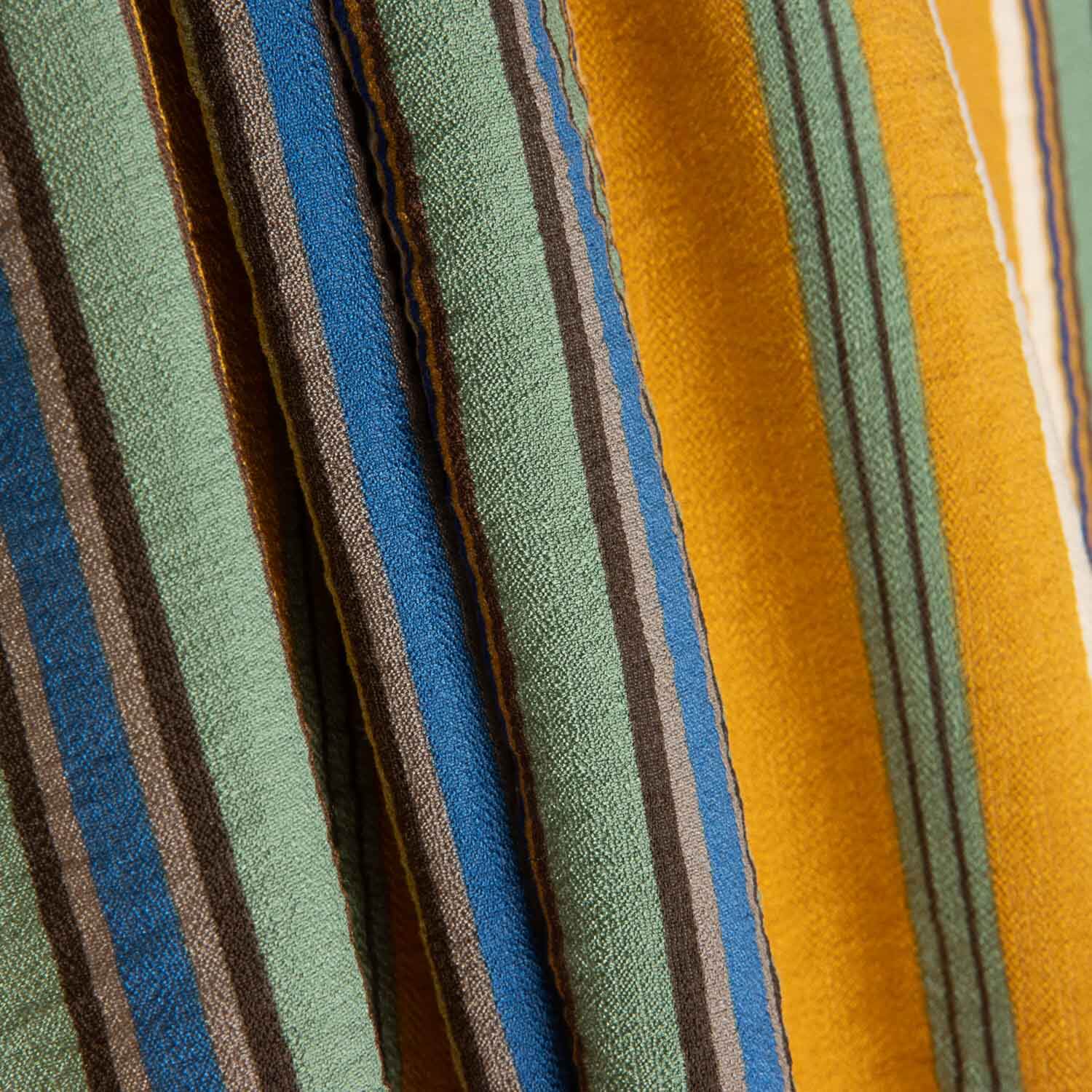 Viscose crêpe avec rayures en moutarde et en bleu - Ribes y Casals