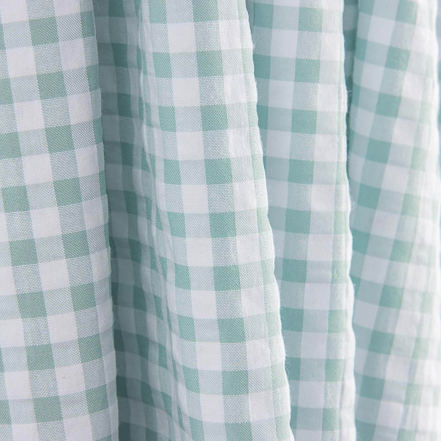 Seersucker à carreaux turquoise - Ribes y Casals