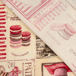 Toile de coton imprimée « Cupcakes et macarons Paris vintage » - Ribes y Casals