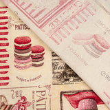 Toile de coton imprimée « Cupcakes et macarons Paris vintage » - Ribes y Casals