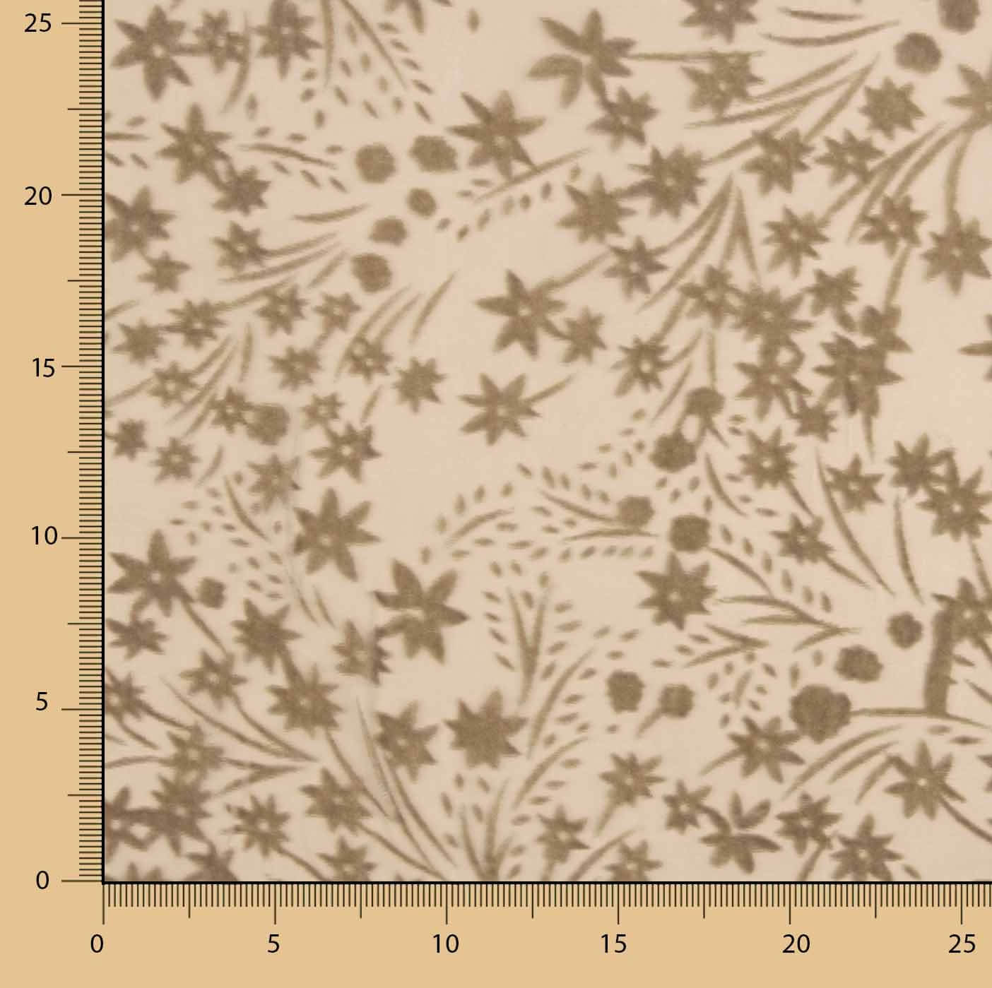 Dévoré floral dans les tons beige sur mousseline - Ribes y Casals