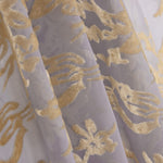 Dévoré floral beige sur mousseline grise - Ribes y Casals