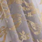 Dévoré floral beige sur mousseline grise - Ribes y Casals