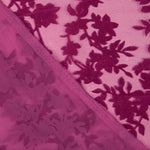 Dévoré floral fuchsia sur mousseline - Ribes y Casals