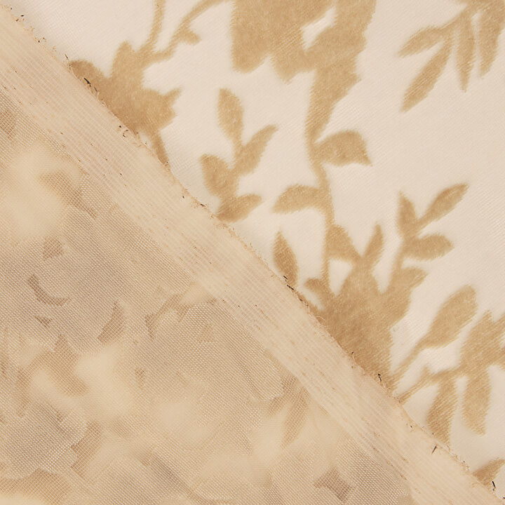 Dévoré floral rose doux sur mousseline - Ribes y Casals