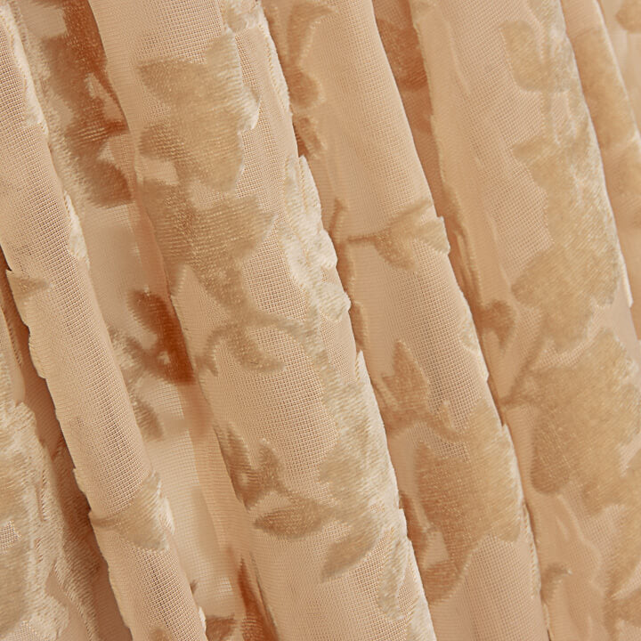 Dévoré floral rose doux sur mousseline - Ribes y Casals