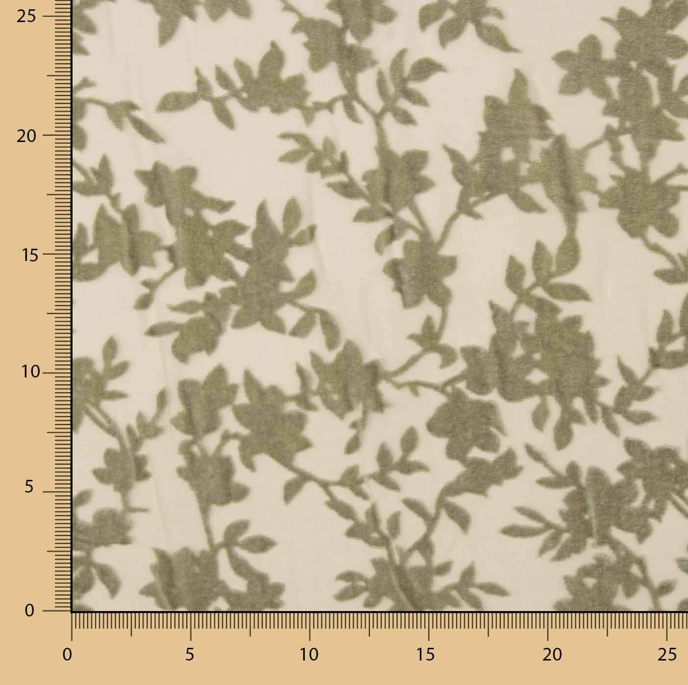 Dévoré floral vert sur mousseline - Ribes y Casals