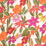 Viscose imprimée de fleurs fuchsia et orange - Ribes y Casals