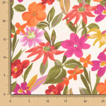 Viscose imprimée de fleurs fuchsia et orange - Ribes y Casals