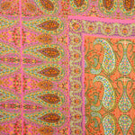Chutes de crêpe de viscose imprimé motif paisley boho fuchsia - Différentes longueurs x largeur de 140 cm - Ribes y Casals