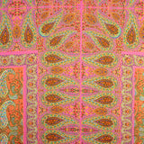 Chutes de crêpe de viscose imprimé motif paisley boho fuchsia - Différentes longueurs x largeur de 140 cm - Ribes y Casals