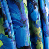 Viscose satinée imprimée fleurs bleu océan - Ribes y Casals