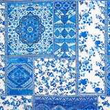 Viscose imprimée patchwork bleu - Ribes y Casals