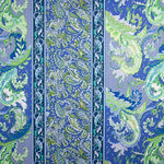 Viscose rustique imprimée cachemire bleu et vert - Ribes y Casals
