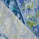 Viscose rustique imprimée cachemire bleu et vert - Ribes y Casals