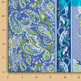 Viscose rustique imprimée cachemire bleu et vert - Ribes y Casals