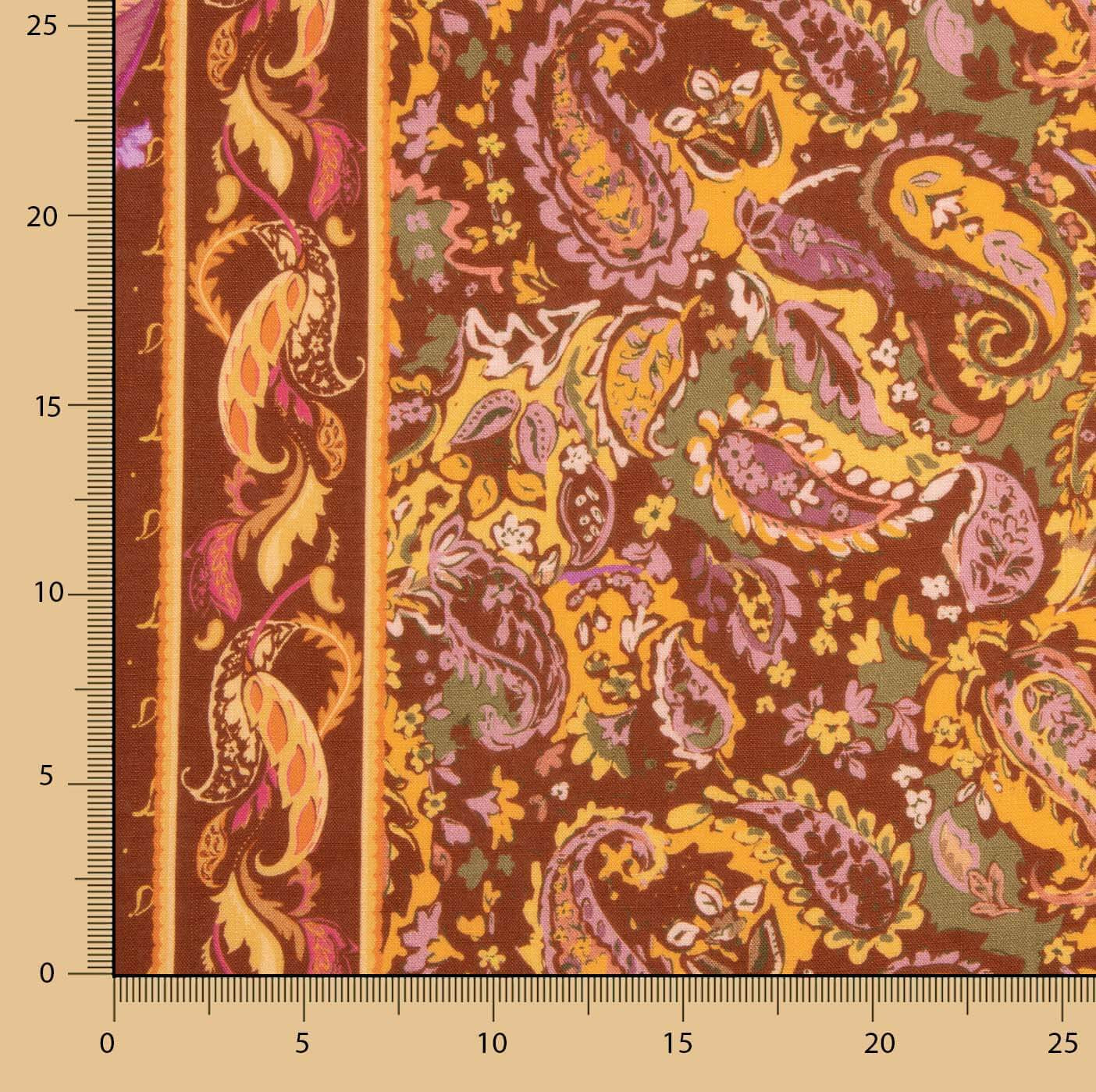 Viscose rustique imprimée cachemire tuile - Ribes y Casals