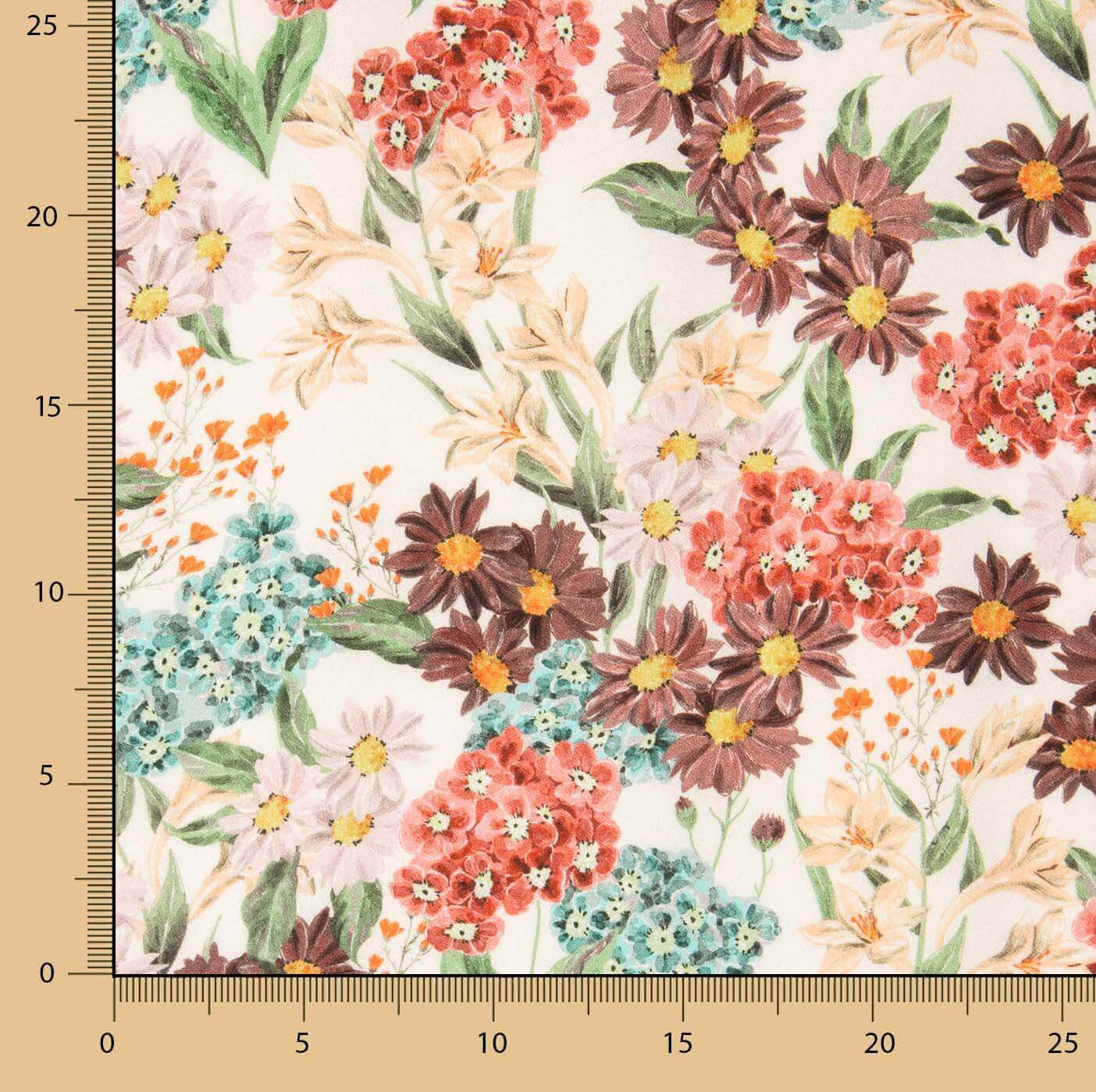 Crêpe de viscose imprimé fleurs aquarelle - Ribes y Casals