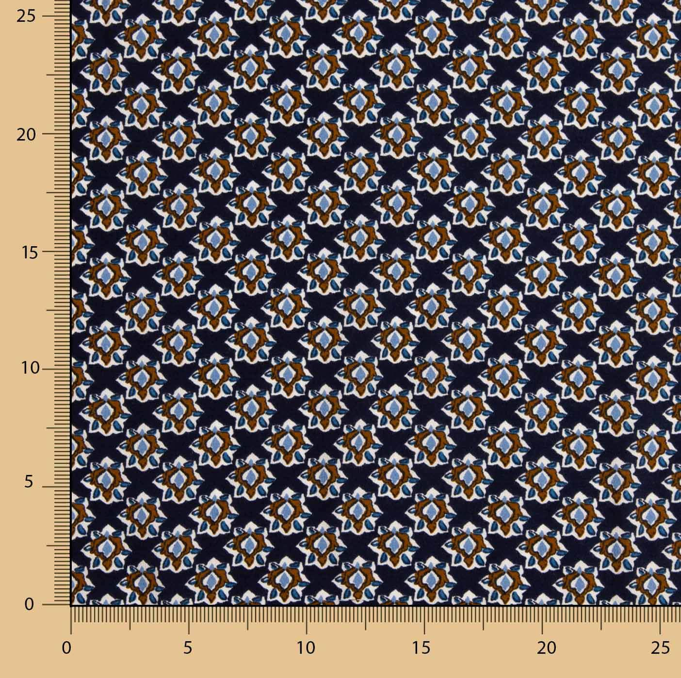 Viscose imprimée petites fleurs bleu marine - Ribes y Casals