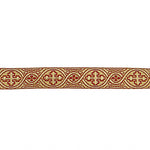 Galon tissu métallisé doré et grenat Réf. 463 – Largeur 25 mm - Ribes y Casals
