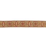 Galon tissu métallisé doré et grenat Réf. 463 – Largeur 25 mm - Ribes y Casals