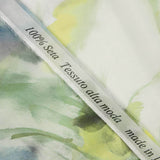 Gaze de soie naturelle Jardin Aquarelle Vert - Ribes y Casals